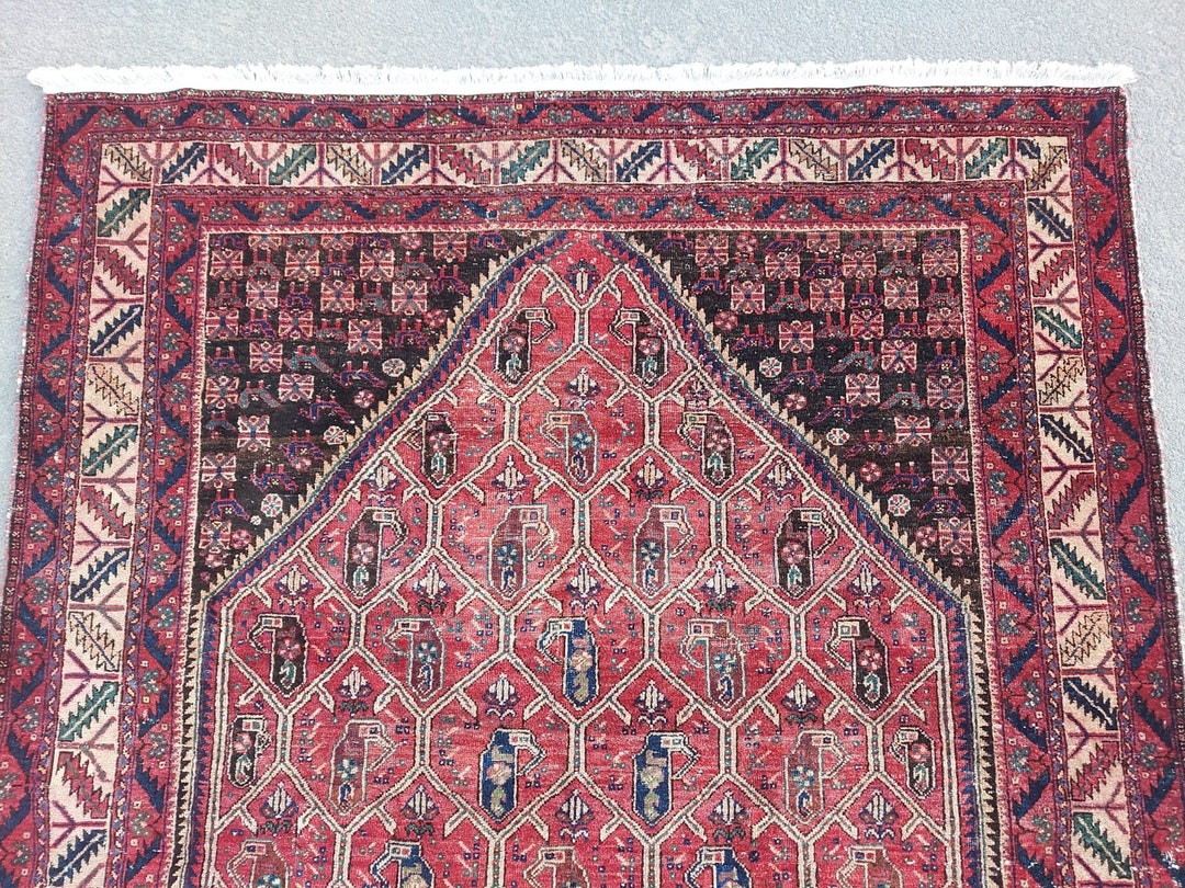 Heriz Rug 5x7, Antique Rug 5x7, Persian Rug 5x7, Dark Deep Vibrant