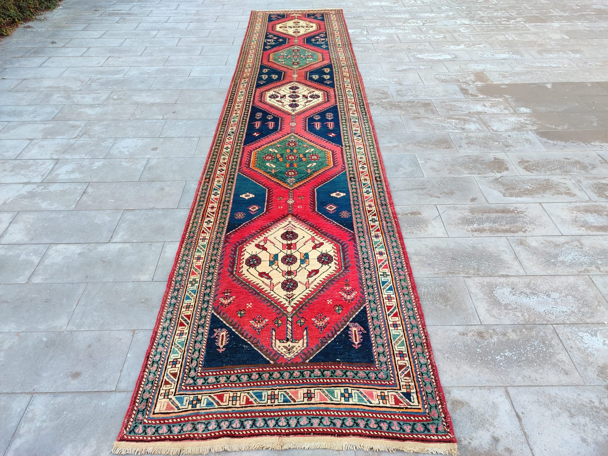 4x18 Rug 1900's Antique Runner Extra Long, Persian Long Runner, Long Heriz ...