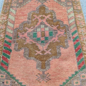 2x3 persian rug, Entry doormat rug 2x3, Vintage 2x3 turkish rug, Small oushak rug 2x3, Mini rug, Antique 2x3 rug, Bath mat rug, Bedroom rug