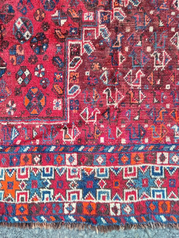 Heriz rug 8x10 antique, Persian rug 8x10, Turkish area rug 8x10, Bedroom rug 8x10, Vintage rug 8x10, Kurdish area rug, Living room rug 8x10