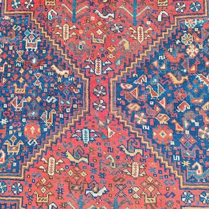 Heriz rug 5x7, Dark Persian rug 5x7, Antique Turkish rug 5x7, Vintage rug 5x7, Oushak rug 5x7, Wool rug 5x7, Vibrant area rug 5x7, rug 5x7