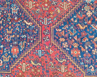 Heriz rug 5x7, Dark Persian rug 5x7, Antique Turkish rug 5x7, Vintage rug 5x7, Oushak rug 5x7, Wool rug 5x7, Vibrant area rug 5x7, rug 5x7