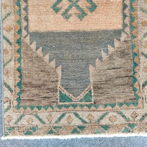 2 x 4 tapijt, mager loper tapijt, klein herki-tapijt, rood 2 x 4-tapijt Turks vintage Oushak, smal tapijt, badmattapijt, Afghaans tapijt, kort tapijt, deurmat afbeelding 10