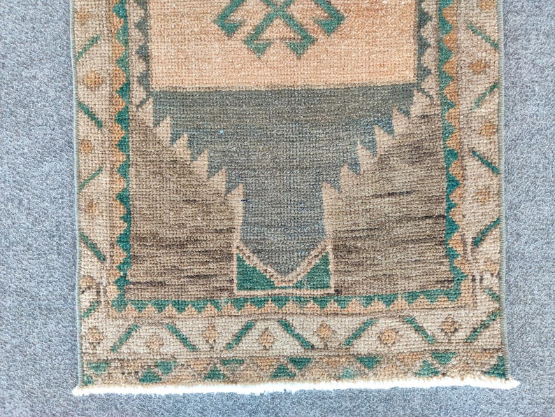 2 x 4 tapijt, mager loper tapijt, klein herki-tapijt, rood 2 x 4-tapijt Turks vintage Oushak, smal tapijt, badmattapijt, Afghaans tapijt, kort tapijt, deurmat afbeelding 10