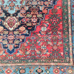 4'3" x 6'6" ft, Karaja rug 4x6, Antique rug 4x6, Heriz rug 4x6 Vintage, Serapi rug, Kurdish rug, Afghan rug 4x6, Caucasian rug, Deep rug image 5