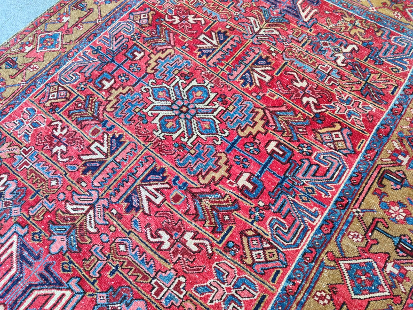 Red 6x8 Rug Persian, Heriz Rug 6x8, Vibrant Red Turkish Rug 6x8 ...