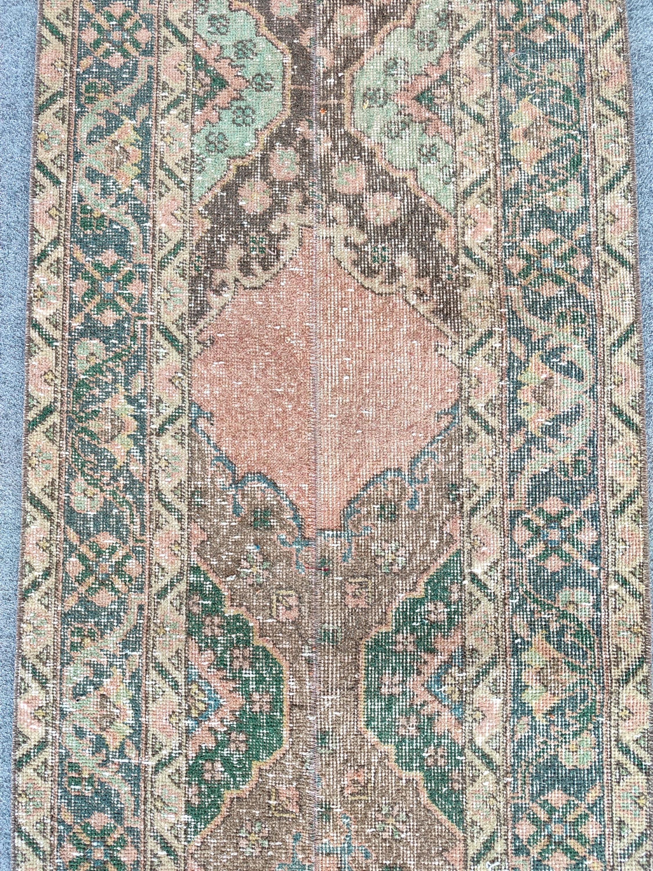 2x12ランナー トルコ製スキニーラグ、ヴィンテージランナー 2x12