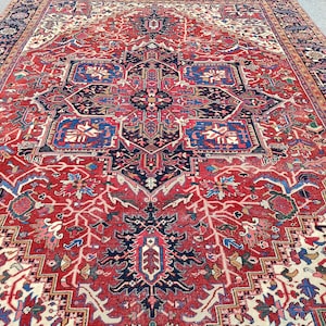 10x13 Heriz area rug, Oversize Persian rug 10x13, Serapi rug, Antique 10x13 living room rug, Oriental rug, Vintage 10x13 turkish rug oushak