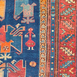 4x8 Antique Kazak rug, Old Caucasian rug, Azerbaijan rug, Persian 4x8 malayer rug, Navy rug, Kurdish rug, Antique furniture, Shiraz rug