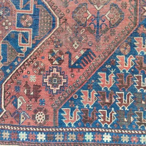 Rare 7x10 Navy Antique rug, Persian 7x10 Heriz rug, Shiraz area rug 7x10, Afghan area rug 7x10 vintage, Caucasian rug, Mahal rug, Living rug