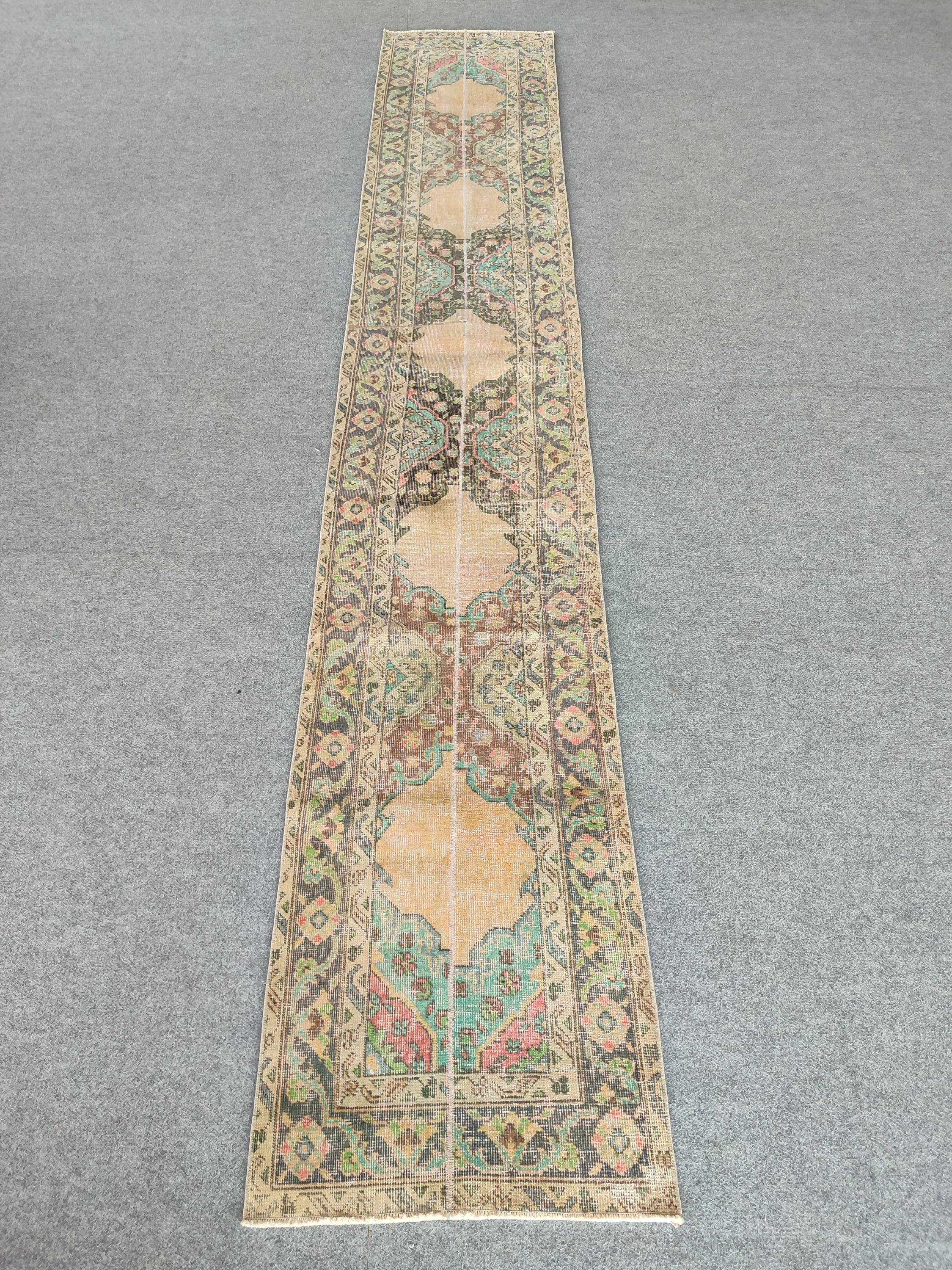 2x12 Runner Turkish Vintage Oushak, Persian Runner 2x12, Skinny Runner ...