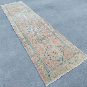 13.10x3.7 / Heriz runner rug / Turkish runner 3x13 / Vintage runner 3x13 / Large runner rug / Neutral runner rug / Oushak runner 3x13