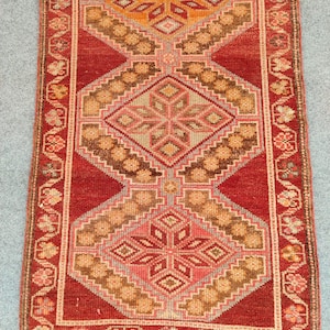 2&#39;8&quot; x 11&#39;2&quot; ft, Dark red turkish runner 3x11, Afghan runner rug 3x11 Vintage, Deep red runner 3x11 persian, Herki runner rug, heriz rug 11