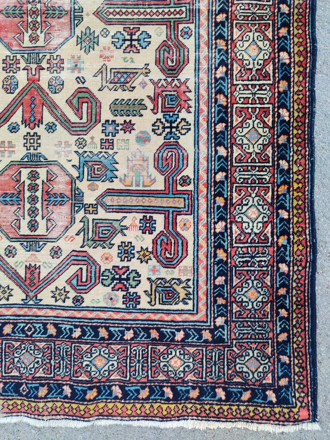 Persian Rug 3x5, Heriz Rug 3x5, Turkish Rug 3x5 Antique, Vintage Rug