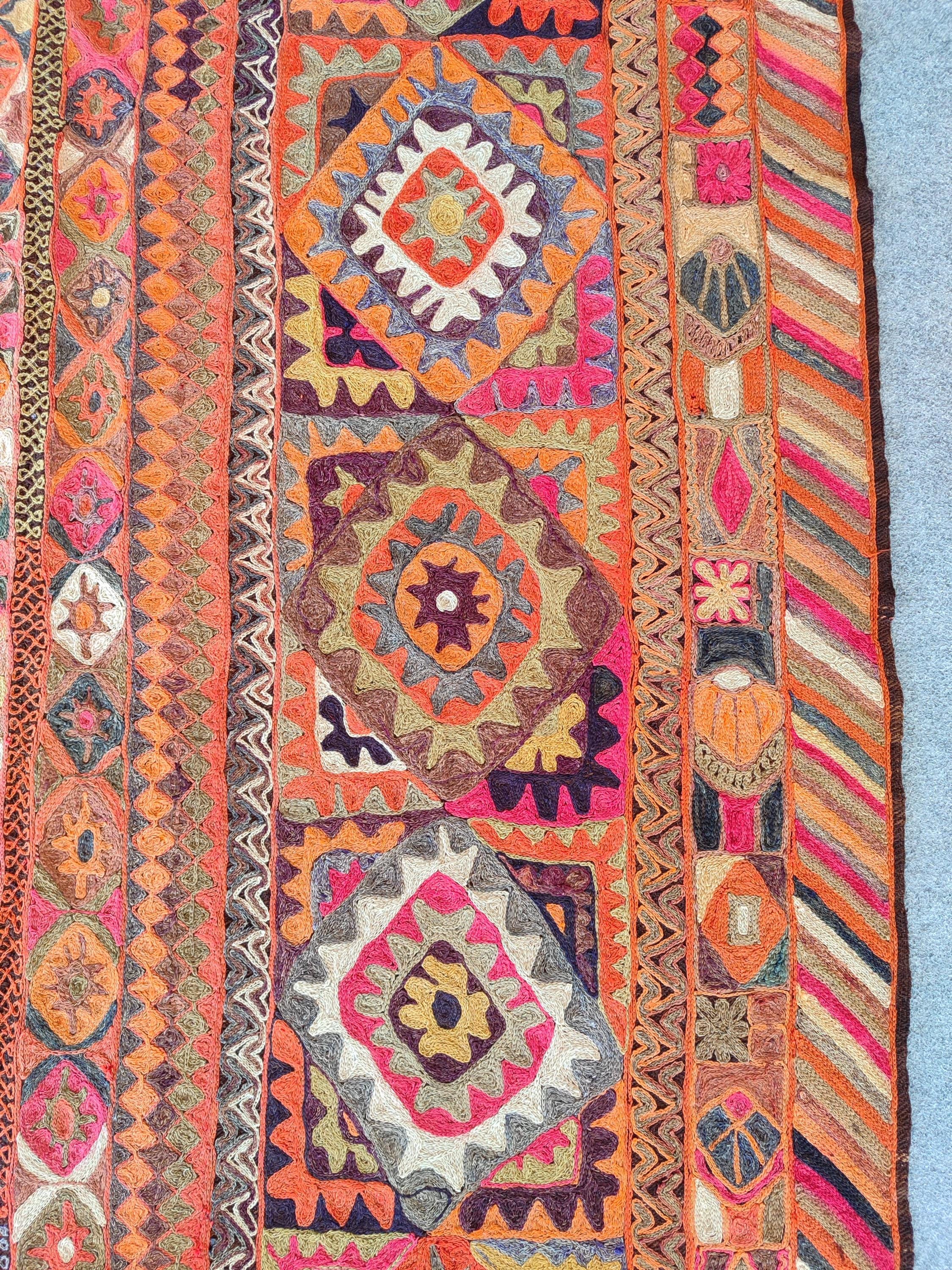 Arabi Rug 5x8 Embroidered Antique Arabi Kilim, Kurdish Kilim 5x8, Vintage Kilim ...