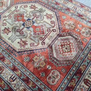 5x7 Persian rug, Antique 5x7 heriz rug, Vintage 5x7 turkish rug deep color, Afghan rug 5x7 wool, Oushak rug 5x7, Bedroom 5x7 living room rug