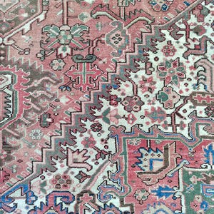 9x11 Persian rug Oversize, Heriz area rug 9x11 vintage, Antique 9x11 Serapi rug, Living room rug 9x12 oriental, Oushak rug 9x12 neutral