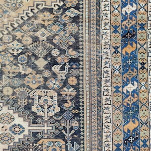 Persian rug 5x7, Heriz rug 5x7, 5 by 7 rug, Antique rug 5x7, deep Turkish rug 5x7, Bedroom rug, Vibrant Vintage Rug 5x7, navy rug, Furniture