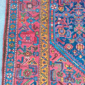 Rare 6x14 Malayer rug antique vibrant color, Dark Persian heriz rug Oversize, Large runner rug, Mahal rug, Traditional rug, Caucasian rug