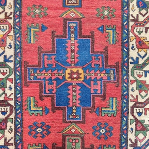 3x10 runner persian, 3x10 runner Vintage, Heriz rug runner 3x10, Colorful red runner 3x10, Oushak runner 3x10, Turkish runner 3x10 antique