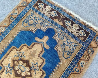 2x3 tapijt, Klein Tribal tapijt 2x3, Turks tapijt 2x3, Kort runner tapijt 2x3, Heriz tapijt 2x3, Entry deurmat tapijt 2x3, Vintage 2x3 oushak tapijt