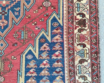 4x6 rug Antique, Persian rug 4x6, Caucasian rug, Bedroom rug 4x6, Vintage rug 4x6, Turkish rug 4x6 vibrant, Colorful rug, Kurdish rug 4x6