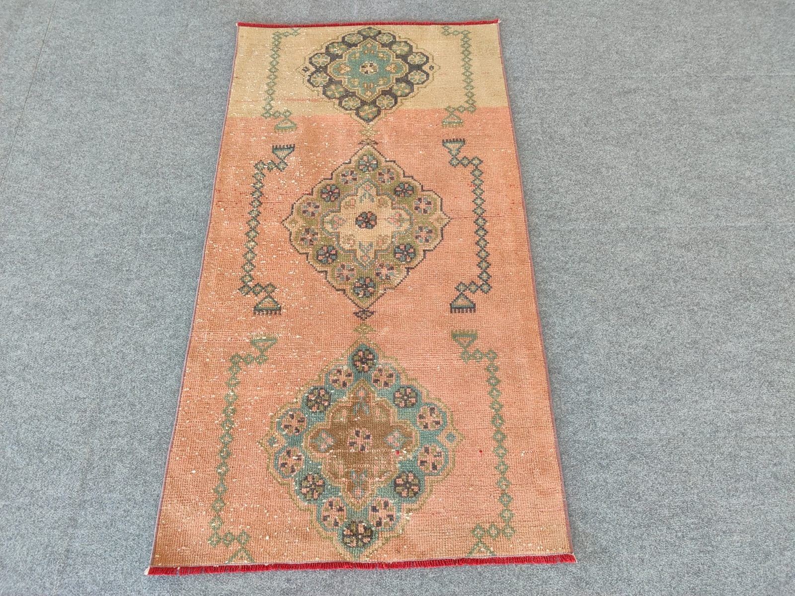 3x6 Turkish Rug Pink, Vintage Rug 3x6, Oushak Rug 3x6, Persian 3x6