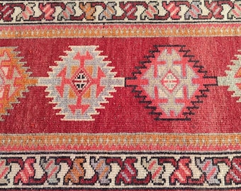 2x14 Skinny heriz runner rug, Antique runner persian 2x14, Narrow long runner turkish, Stair rug, Afghan rug, Long hallway rug, Vibrant rug