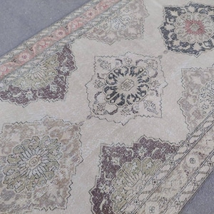 Rug 5x7 turkish Vintage oushak, Muted neutral light faded rug 5x7, Wool antique rug 5x7, Heriz rug 5x7, Natural rug, Persian rug 5x7 ft