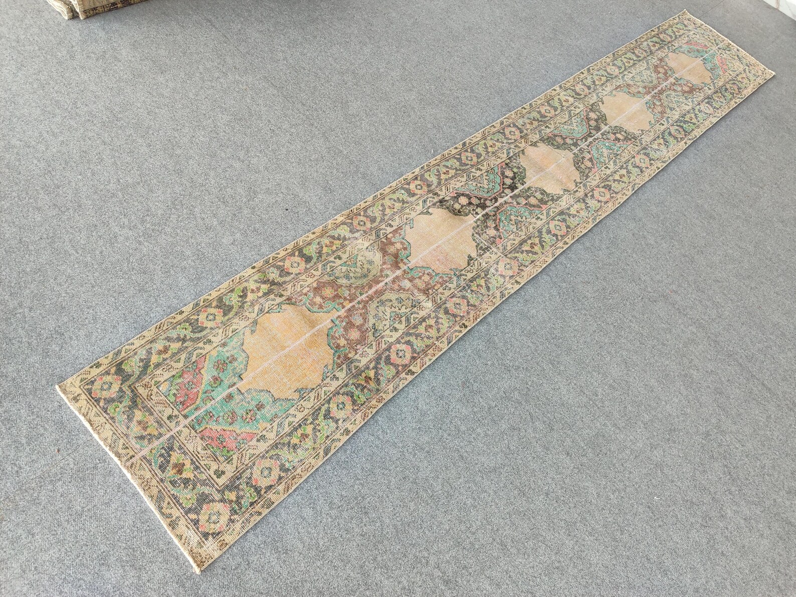 2x12 Runner Turkish Vintage Oushak, Persian Runner 2x12, Skinny Runner ...