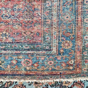 4'3" x 6'6" ft, Karaja rug 4x6, Antique rug 4x6, Heriz rug 4x6 Vintage, Serapi rug, Kurdish rug, Afghan rug 4x6, Caucasian rug, Deep rug image 12