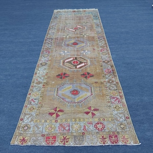 Turkish runner 4x12, Vintage runner 4x12, Oushak runner 4x12, Large runner rug 12, Persian runner 4x12, Heriz runner rug 4x12, Runner 12 ft