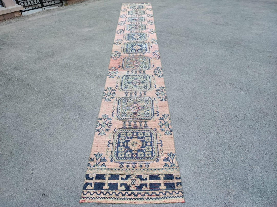 3x16 Runner Vintage, Extra Long Runner Rug, Turkish 3x16 Oushak Runner ...