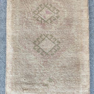 2x3 rug muted, Small persian rug 2x3, Small Antique rug 2x3, Turkish rug 2x3, Entry doormat rug 2x3, Vintage 2x3 oushak rug, Welcome rug