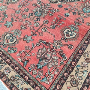 7x10 persian rug, Antique rug 7x10, Vintage rug 7x10 heriz, Afghan area rug, 7x10 turkish rug red, Bedroom rug, Oushak rug 7x10, 7 by 10 rug