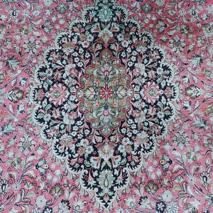 RARE Silk rug, Oversize silk rug, Persian silk area rug, Modern rug, Home furniture, Perfect condition rug, 7x10 rug antique, Vibrant rug