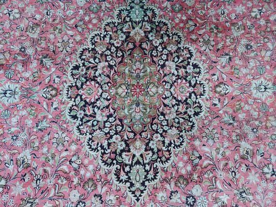 RARE Silk rug, Oversize silk rug, Persian silk area rug, Modern rug, Home furniture, Perfect condition rug, 7x10 rug antique, Vibrant rug