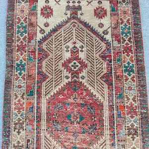 3&#39; x 10&#39;9&quot; ft, Persian runner 3x10, Vintage runner 3x10 Heriz, Afghan runner rug 3x10, Dark red turkish runner 3x10, furniture vintage