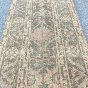 2x10 runner faded color, Skinny runner rug, Narrow runner rug, Turkish runner 2x10, Vintage runner 2x10, Oushak runner 2x10, Heriz runner 10