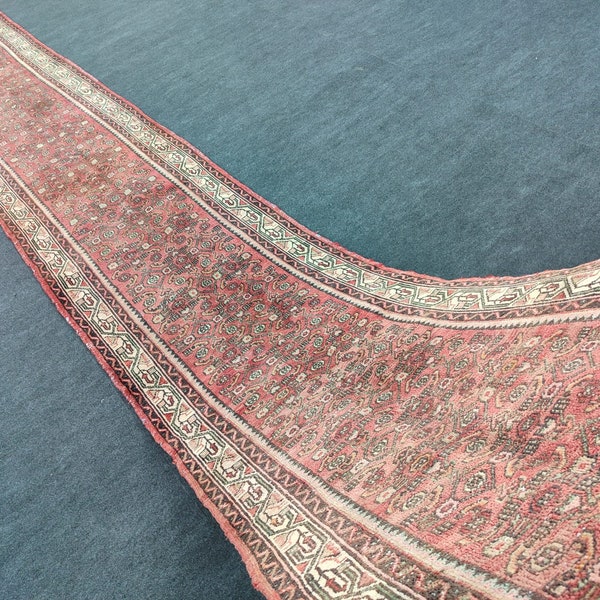 Persian extra long runner red, Afghan rug runner long, Heriz runner rug very long, Dark red long runner vibrant, 3x24 runner turkish Vintage