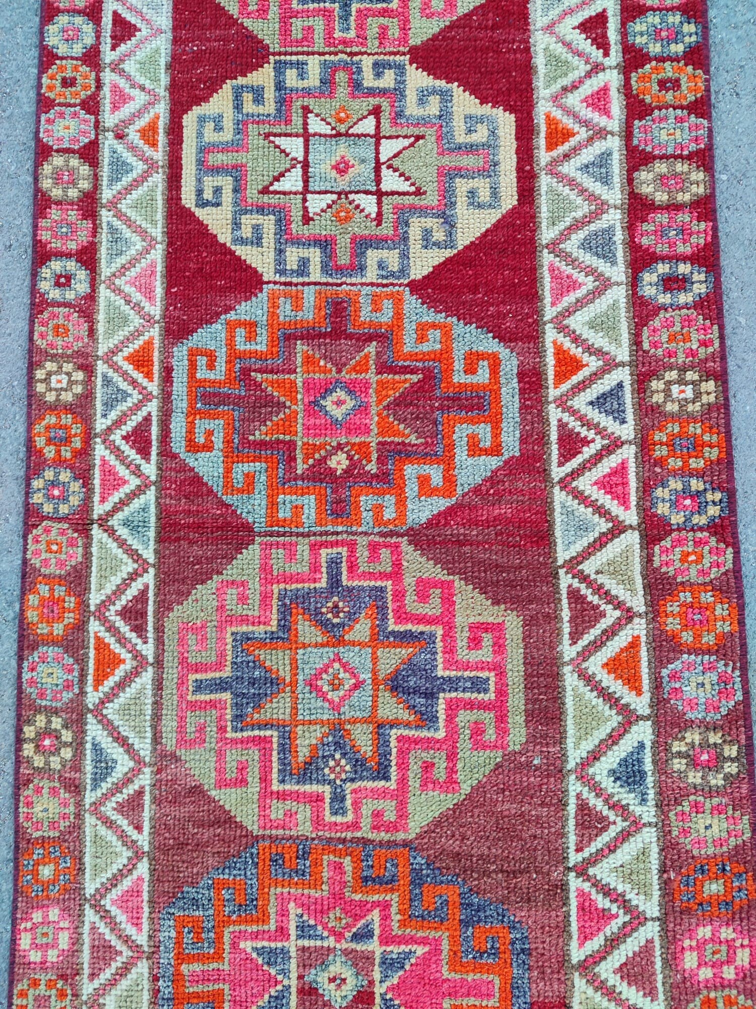 Red Rug Long 24 Feet Extra Long Runner Vibrant Stair Rug Long Herki - Etsy