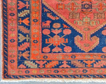 Legendary Persian rug, Rare Antique rug 5x8, Heriz rug 5x8, Kurdish area rug, Caucasian rug, Kazak pattern rug, Vintage 5x8 rug vibrant