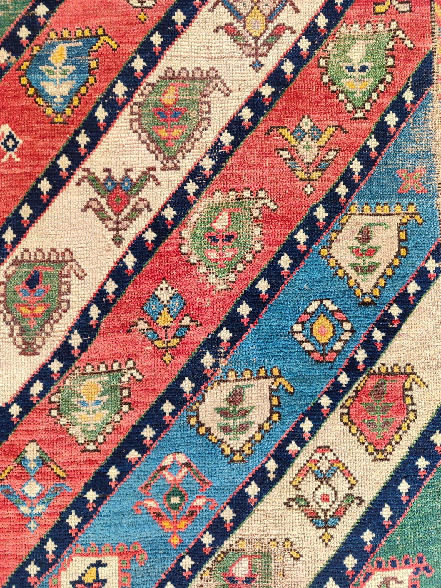 4x8 Azerbaijan Rug Rare Size & Pattern, Kurdish Tribal Rug 4x8 Antique ...