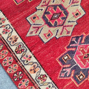 Red Runner 3x11, Turkish runner 3x11, Vintage runner 3x11, Oushak runner 3x11, Persian runner 3x11, Wool rug runner 3x11, Red runner rug 11