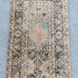 Runner 2x12 rug, Skinny runner rug, Vintage 2x12 turkish Oushak runner narrow, 2x12 neutral, Stair rug, 12 foot runner, furniture