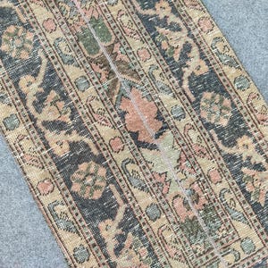 Tappeto passatoia 2x13 stile turco Oushak skinny: tappeto passatoia vintage patchwork in lana fatto a mano