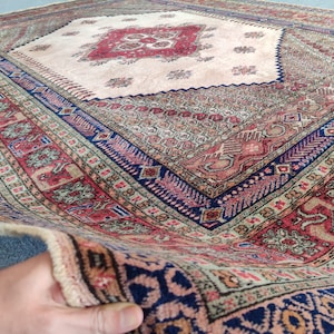 6&#39;8&quot; x 9&#39; ft, Turkish rug 7x9, Persian rug 7x9, Vintage rug 7x9, Oushak rug 7x9, Bedroom 8x9 living room rug, Afghan area rug 7x9 wool