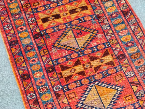 3x15 Rare tribal runner rug extra long, Kurdish herki runner 3x15 vintage turkish, Persian 3x15 heriz rug runner, Kitchen rug, Afghan rug