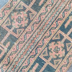 1.9x10 ft, Skinny runner rug, Less 2&#39; wide runner, Turkish runner 2x10, Narrow runner rug, Vintage runner 2x10, Oushak runner 2x10 rug wool
