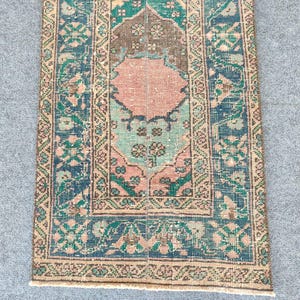 2x10 runner rug rich color, Skinny runner rug, Narrow Turkish runner 2x10, Vintage runner 2x10, Oushak runner 2x10, Persian 2x10 heriz rug